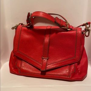 Tory Burch red leather crossbody purse/bag